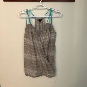 Express Taupe and Teal tank NWOT Med